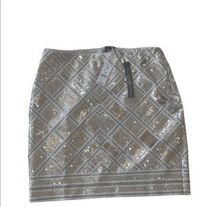 WHBM champagne gold sequin pencil skirt sz 6